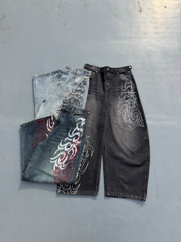 Japanese Lifestyle Goods - Spodnie dżinsowe Harajuku Gothic Y2K Unisex