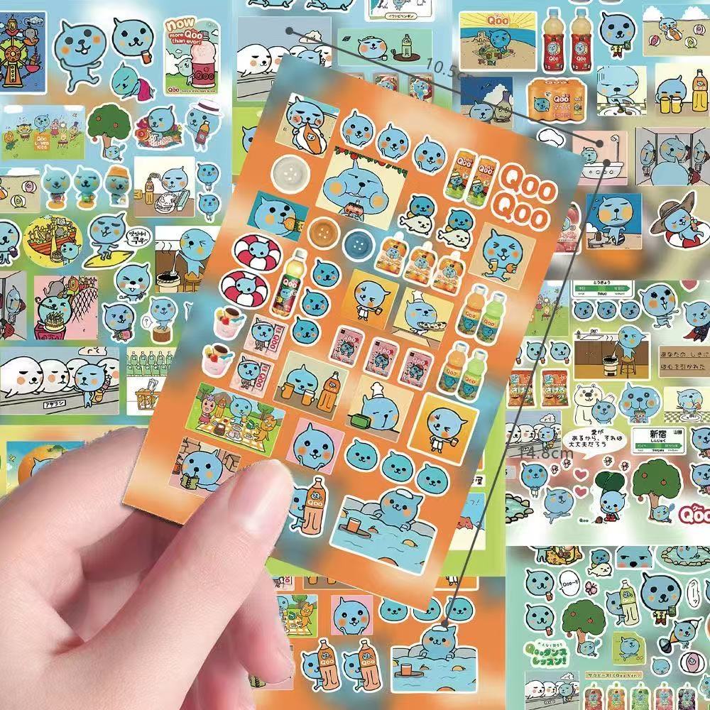 Japanese Lifestyle Goods - 8 szt. Japońskie Retro Niebieskie Naklejki